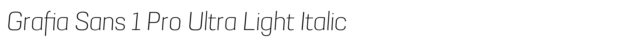 Grafia Sans 1 Pro Ultra Light Italic image
